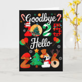 Carte Womens Goodbye 2025 Hello 2026 Christmas Matching  (Fleur jaune)