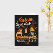Carte Womens Halloween Livre Lecture Sorcière Salem Livr (Fleur jaune)