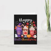 Carte Womens Happy Hallothanksmas Coffee Lover Halloween (Devant)