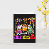 Carte Womens Happy Hallothanksmas Coquette Bow Coffee La (Fleur jaune)