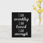 Carte Women's I Am Worthy Motivational Christian (Fleur jaune)