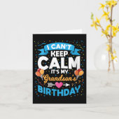 Carte Womens I Can't Keep Calm It's My Grandson Birthday (Fleur jaune)