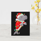 Carte Womens Manatee Christmas Lights Santa Costume Cute (Fleur jaune)