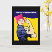 Carte Women's March Cardio Customizable Birthday Card (Fleur jaune)