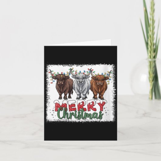 Carte Womens Merry Christmas Scottish Highland Cow Xmas (Devant)