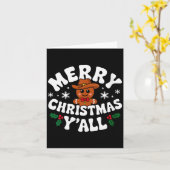 Carte Womens Merry Christmas Yall Gingerbread Cowboy How (Fleur jaune)