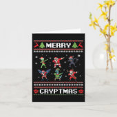 Carte Womens Merry Cryptmas Dabbing Cryptid Monsters Fun (Fleur jaune)