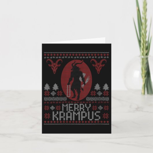 Carte Womens Merry Krampus Horror Creepy Evil Funny Ugly (Devant)