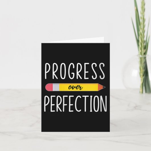 Carte Womens Progress Over Perfection Motivational Back  (Devant)