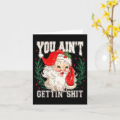 Carte Womens Retro You Ain't Getting Funny Santa Face Ch (Fleur jaune)