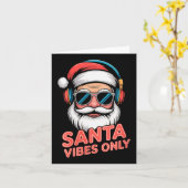 Carte Womens Santa Vibes Only Funny P Culture Christmas (Fleur jaune)