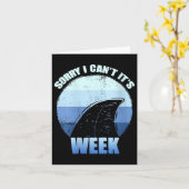 Carte Womens Sorry I Can't It's Week Funny Shark Gift V- (Fleur jaune)