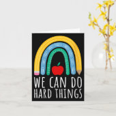 Carte Womens We Can Do Hard Things Motivational Teacher  (Fleur jaune)