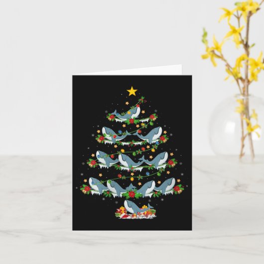 Carte Womens Whale Christmas Tree Lights Funny Sea Anima (Fleur jaune)