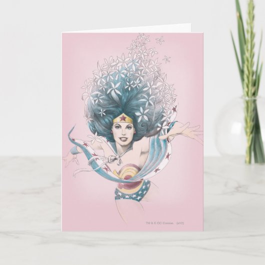 Carte Wonder Woman and Flowers (Devant)