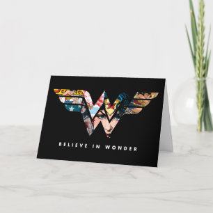 Carte Wonder Woman "Believe In Wonder" Logo Collage