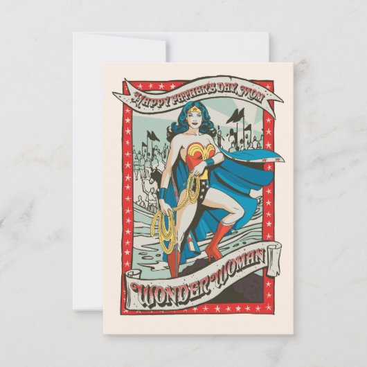 Carte Wonder Woman | Bonne Fête des pères, maman (Devant)