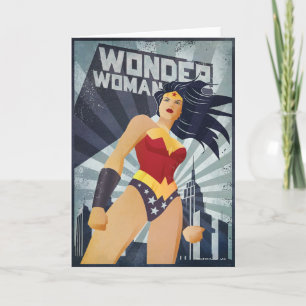 Carte Wonder Woman Retro City Sunburst