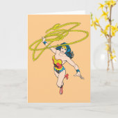 Carte Wonder Woman tient Lasso 2 (Fleur jaune)