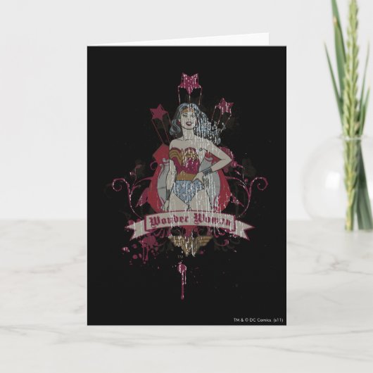 Carte Wonder Woman tire des étoiles (Devant)