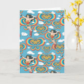 Carte Wonder Woman, une femme qui vole haut Motif (Fleur jaune)