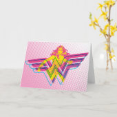 Carte Wonder Woman Yellow Pink Comic Art Logo (Fleur jaune)