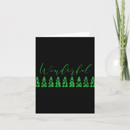 Carte Wonderful Christmas Tree Green Tygraphy (Devant)