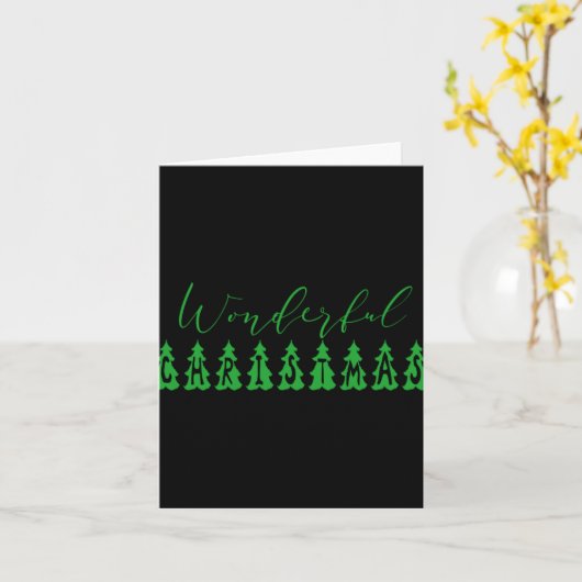 Carte Wonderful Christmas Tree Green Tygraphy (Fleur jaune)