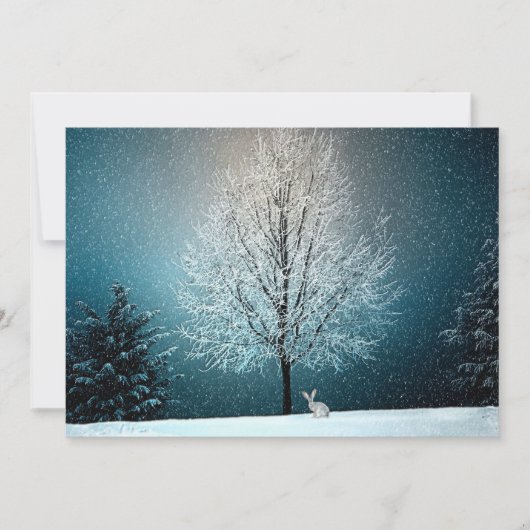 Carte Wonderland d'hiver avec lapin (Devant)