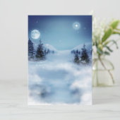 Carte Wonderland d'hiver de nuit (Debout devant)