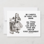 Carte Wonderland Soyez Prudent Ce Que Vous Buvez (Alice) (Devant)