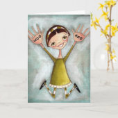 Carte WOO HOO Girl - Salutation CArd (Fleur jaune)