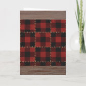 Carte Wood Red Plaid Merry Christmas to my Husband  (Dos)