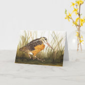 Carte Woodcock Aquarelle Salutation Crad (Fleur jaune)