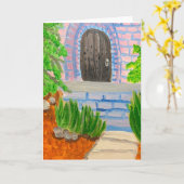 Carte Wooden Door 🚪 In Brick 🧱 Building (Fleur jaune)