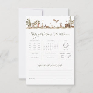 Carte Woodland Baby Predictions Conseil Baby shower jeu