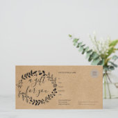 Carte Woodland Garland Rustic Kraft Certificat cadeau (Debout devant)