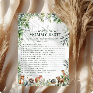 Carte Woodland Greenery Qui Connaît Mommy Meilleur Jeu