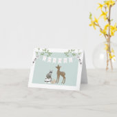Carte Woodland Merci Note Card - fille (Fleur jaune)