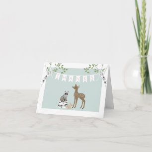 Carte Woodland Merci Note Card - fille