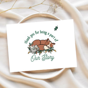 Carte Woodland Storybook Fox Baby shower Merci
