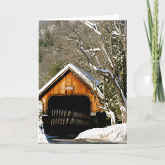 Carte Woodstock, pont couvert de VT en hiver
