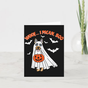 Carte Woof Mean Boo Drôle Fantôme Chien Halloween Allema
