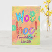 Carte WooHoo le nom a personnalisé des amis (Fleur jaune)