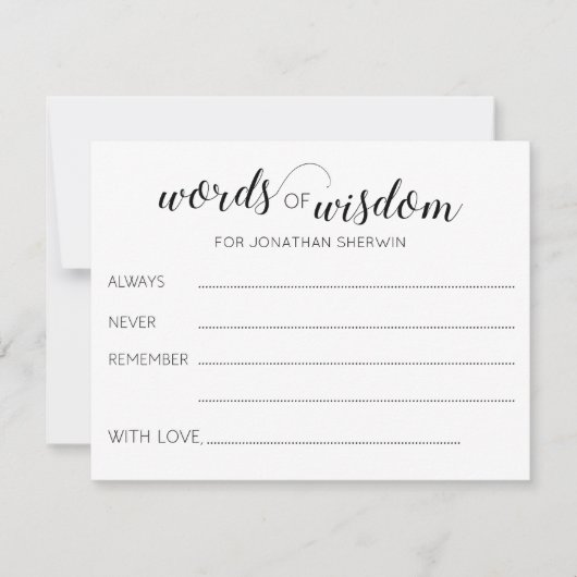 Carte Words of Wisdom Graduate Conseils pour les diplômé (Devant)