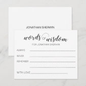 Carte Words of Wisdom Graduate Conseils pour les diplômé (Devant / Derrière)