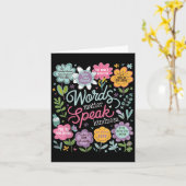 Carte Words Speak Kindness Insrational Floral Sitive  (Fleur jaune)