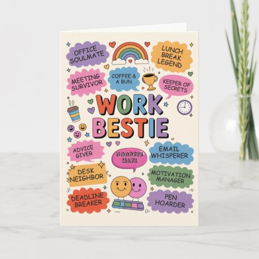 Carte Work Bestie Appreciation Card - Funny Offic (Devant)