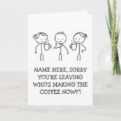 Carte Work Goodbye Gift leaving card coffee lover (Devant)