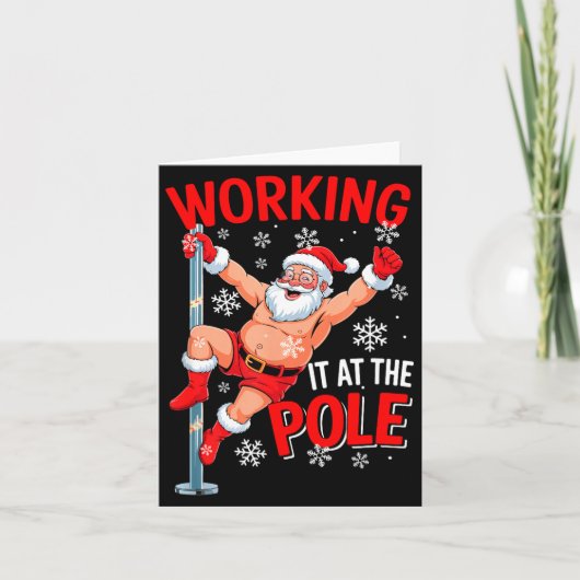 Carte Working At Le Xmas Santa Dancing Funny Joke Dirty (Devant)